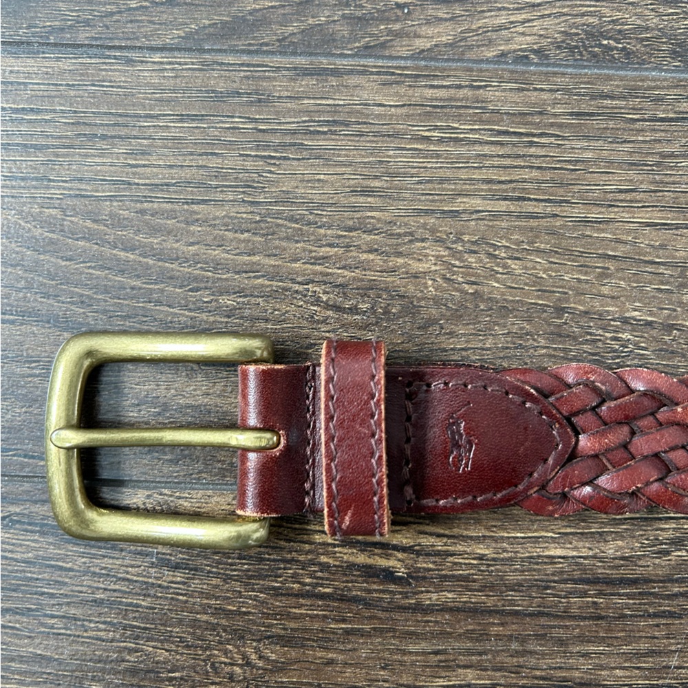 Polo by Ralph Lauren Brown Braided Leather Belt